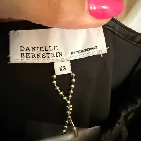 Danielle Bernstein WeWoreWhat Ruched Bralette Princess Dress Black Size XS NEW