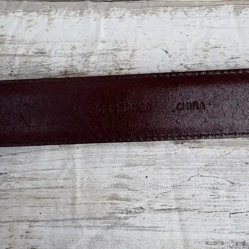 Fossil VTG  Leather Conchos Belt 36” Brown Croc Embossed Western Boho Cowgirl