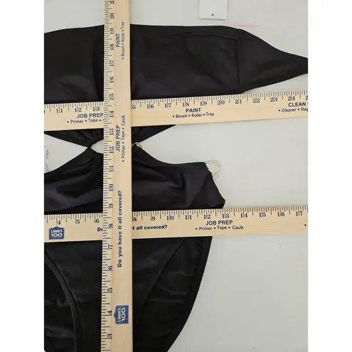 MICHAEL KORS BLACK OPEN SIDES ONE PIECE SWIMSUIT 8 Optional Straps Bandeau Pads