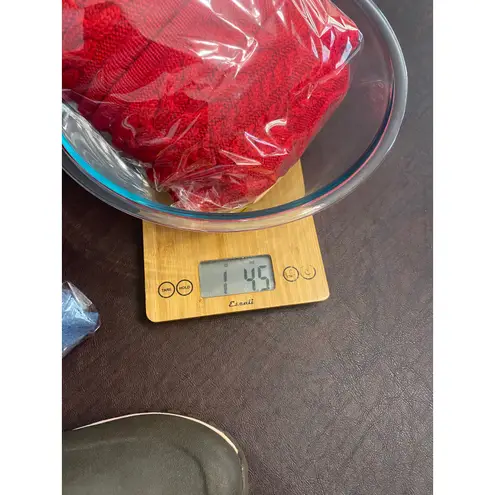 G.H. Bass & Co Red Cable Knit Wool Zip Sweater Women’s M Mock Neck Classic Size M