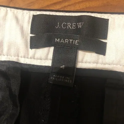 J.Crew  Martie Pants Womens 4 Black Bi Stretch Cotton Slim Cropped
