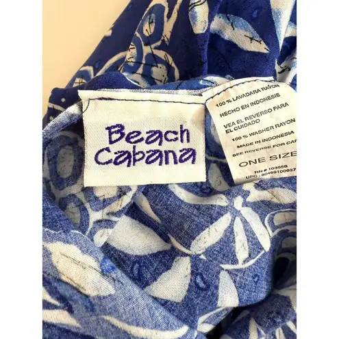Blue Floral Sarong Wrap Beach Cover