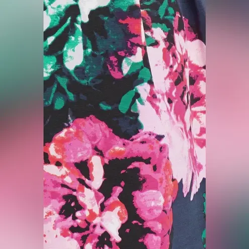 Eliza J Floral Print Faille Fit & Flare Dress Back Cut Out Flare Skirt Petite