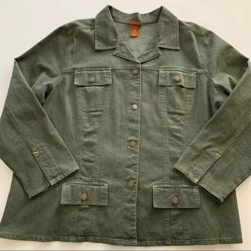 Via Penny Lane Reworked Apparel | Disney Villain Baddies Green Denim Jacket 1X - Image 2