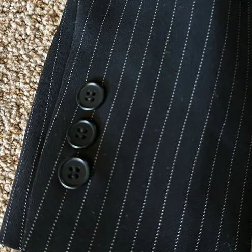 Tahari ASL Women’s Petite Becca Black with White Pink Stripes Blazer Size 4P