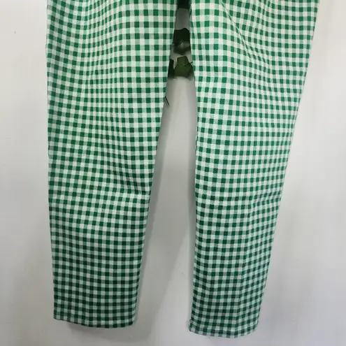 Charter Club Green and White Check Bristol Skinny Ankle Pants Size 16