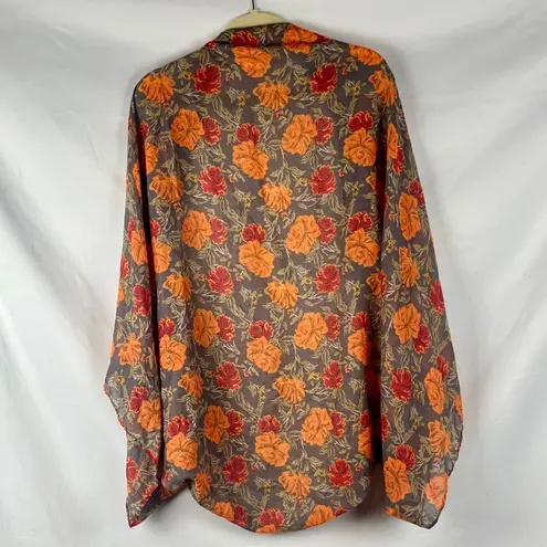 Serra Floral Print Kimono Wrap One Size