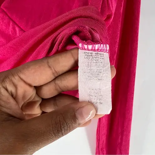 21 Saints Slinky Stretch Elegant Pink Womens Long Sleeve V