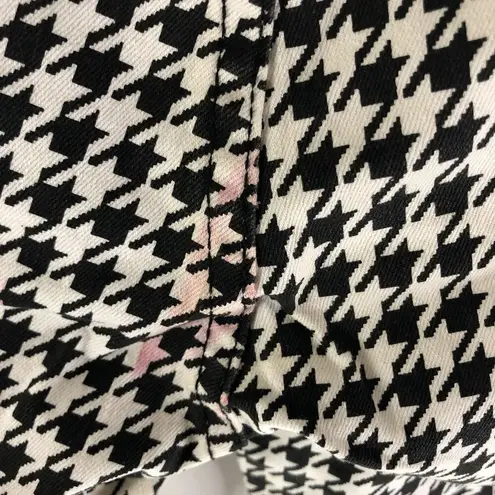 Lip service Womens Houndstooth Needle Skinny Jeans Zipper Ankle Black White 27