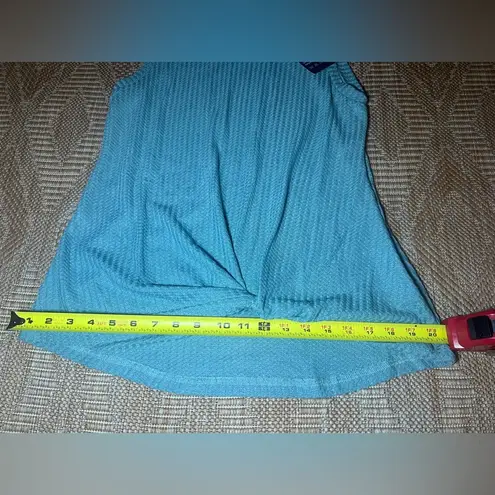 IWOLLENCE Women's Sleeveless Twist Knot Waffle Knit Teal Tank Top,Size S,NWT Blue