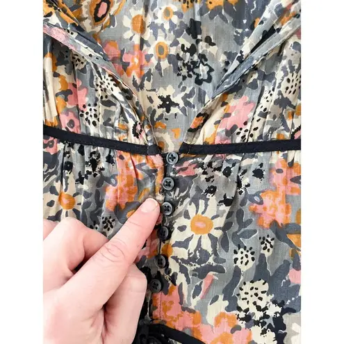 The Great | Tie Tassel Long Sleeve Dress In Heirloom Wildflower Print | Sz 0