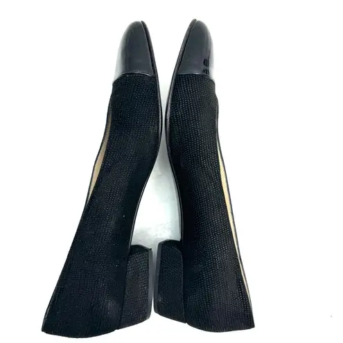 Bruno Magli Suede Black Cap Toe Low Heels Pumps Shoes Size 8.5 AA