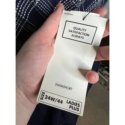 one piece swimsuit blue plaid Vintage 1990s shorts NWT Size 24W