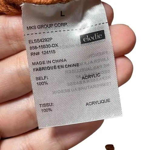 Elodie Rust Brown Long Sleeve Knit Pullover Sweater