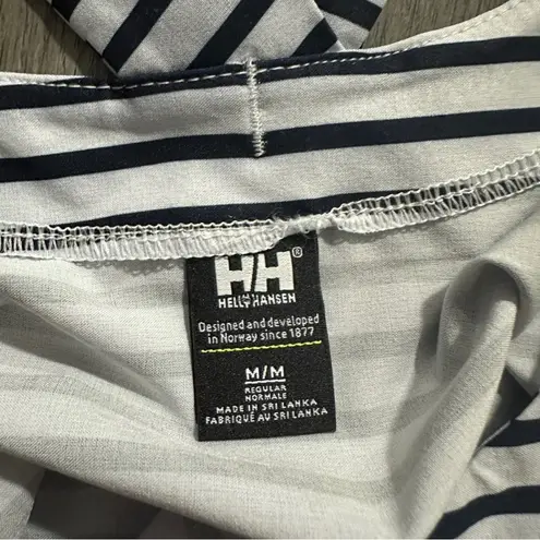 Helly Hansen Black & White Striped Short Sleeve Strappy Back Top Size M
