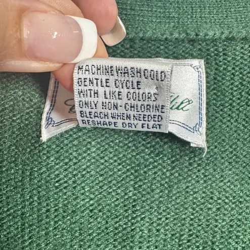 Chandler Hill Sweater Women L Green Red Argyle Gold Button Up Preppy Old Money Size L