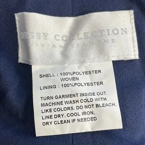 NWT Dessy Collection High Halter Neck Open Back Crepe Gown 16 Midnight Blue