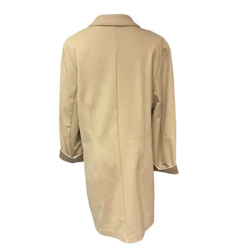 Isabella Bird Anthropologie Button Up Long Sleeve Pockets Knit Trench Coat Sz L Tan Size L