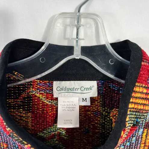 Coldwater Creek Needlepoint Colorful Art Deco Vintage Sleeveless Full Zip Vest M