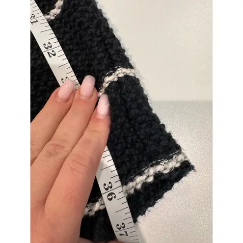 Marine layer Striped Knit Cardigan Coatigan Womens XS Black White Long Sleeve