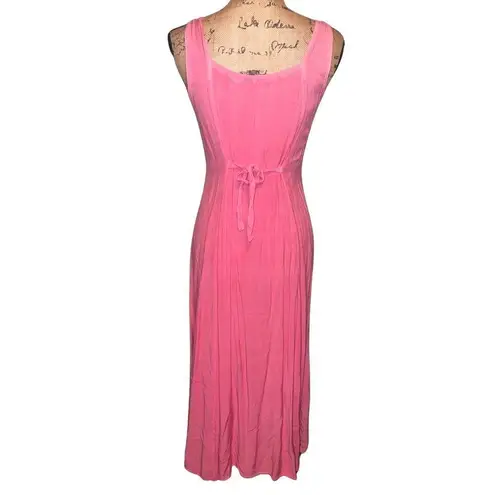 Mamta Vtg Momta Pink Button Down Rayon Pagan Sleeveless Women’s Dress size One Size