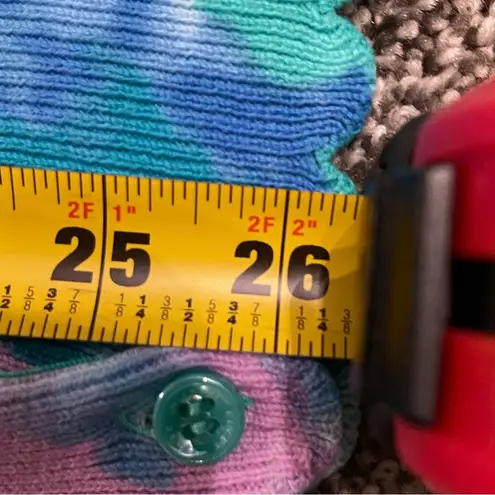 Isaac Mizrahi Issac Mizrahi blue watercolor scalloped floral 3/4 sleeve button up cardigan L