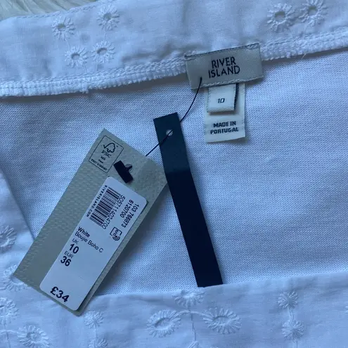 River Island square neck eyelet dress