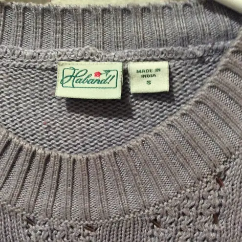 Vintage Haband grandma sweater embellished lavender Small S Crew neck