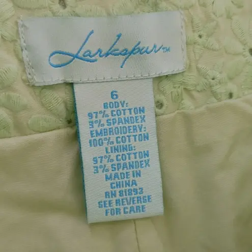 Denim & Co Larkspur Lime Floral Textured Skirt