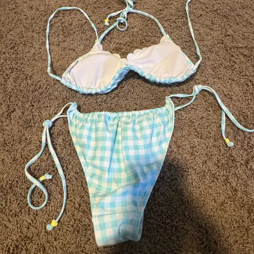 Stoney Clover Lane X Target Blue Gingham Triangle Bikini set small