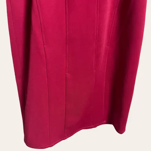 Zac Posen Berry Red Cutout Sleeveless Cocktail Knee Length Sheath Dress Size 6