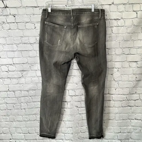 Jessica Simpson Kiss Me Super Skinny Gray Charcoal Denim Jeans Distressed sz 31