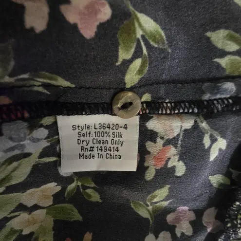 Johnny Was Jade Silk Mini Floral Ruffle Button Above The Knee Dress Size XS