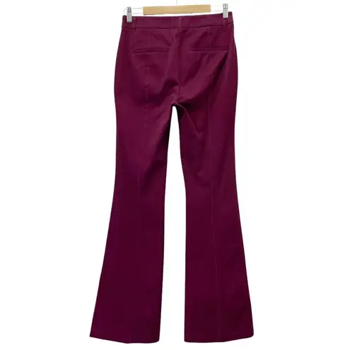 Boden Relaxed Bootcut Pants Maroon Seam Front Flare Leg Trouser Size 6L | 6 Long Red
