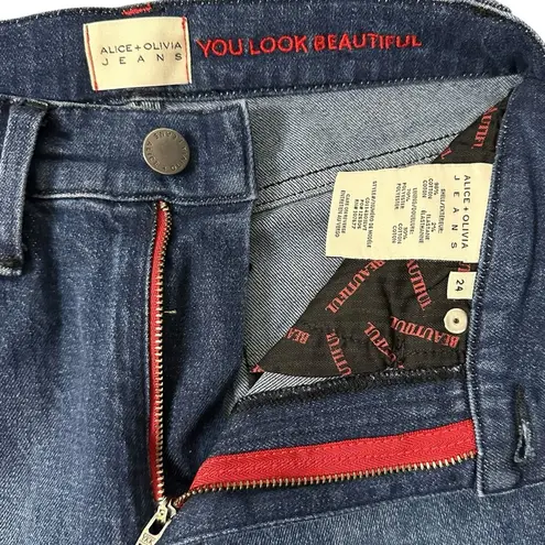 Alice + Olivia  Beautiful High Rise Bell Jeans in Love Train Size 24