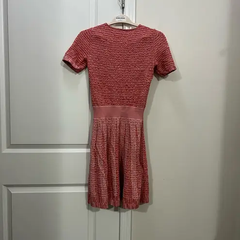 Shoshanna Pink Heath Knit Jacquard Mini Dress Size Medium $418