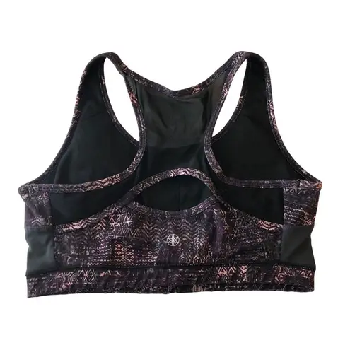 Gaiam Sports Bra Mesh Keyhole Removable Cups Purple Black L