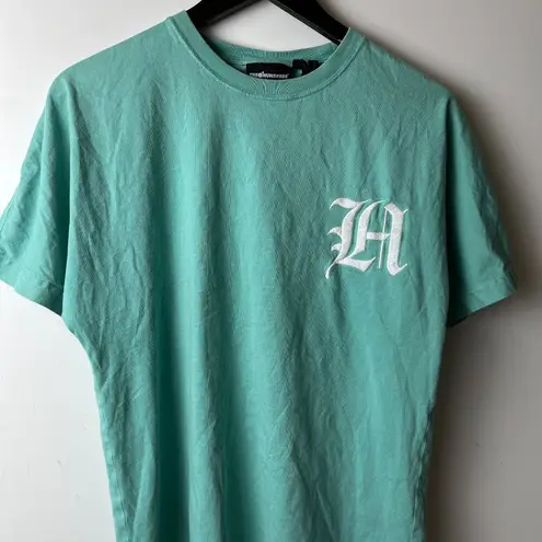 The Hundreds LA T Shirt Green Large L Embroidered Tee Cotton Short Sleeve
