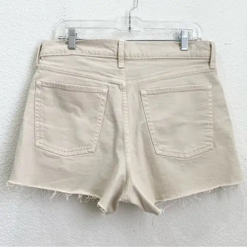 Old Navy  Beige Ecru Sky-Hi A-Line Higher High Rise Denim Cut Off Shorts Size 12