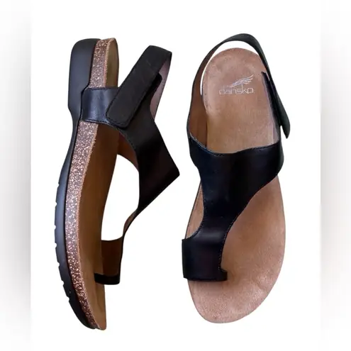 Dansko Reece Waxy Burnished Leather Sandal Stone Brown Grey EU 40 US 9.5-10