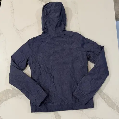 Zine Full Zip Hooded Windbreaker Lightweight Jacket Womens Size Small SlateBlue Blue