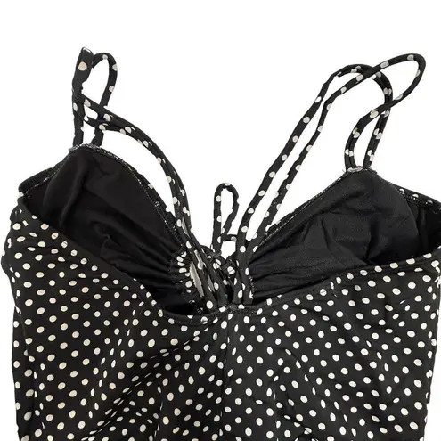 Newport News  Black and White Polka Dot One Piece Bathingsuit