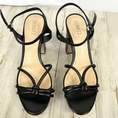 Schutz Kelsie Platform Sandal in Black Size 9.5