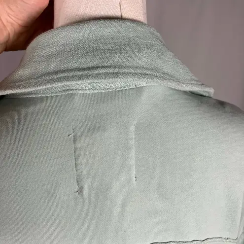 Avec Les Filles Mint Green Jacket Size S Cotton Utility Pocket Button Relaxed