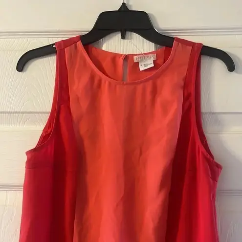 Cooperative red and coral above the knee dress spring summer dress