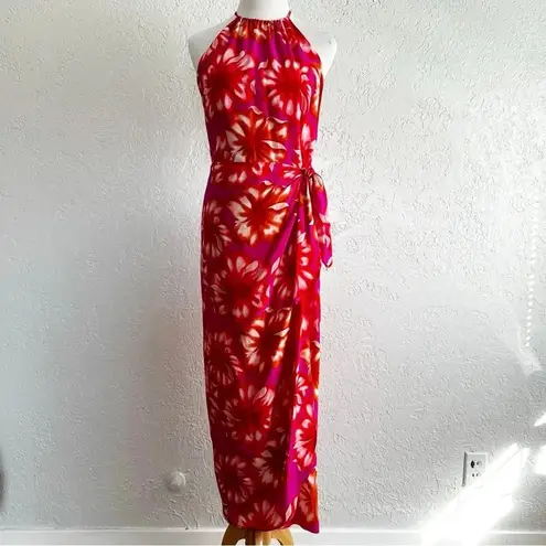 August Silk Vintage August Hale 90’s floral sarong silk maxi dress size‎ 6