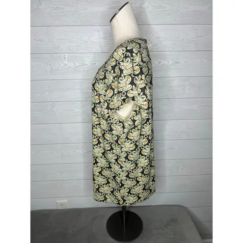 Kate Quinn floral snake retro flutter tunic top Women's size XXL Green