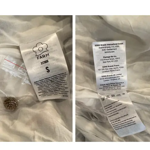 Farm Rio Flower Fan Tapestry Off-White Mini Dress Size Small