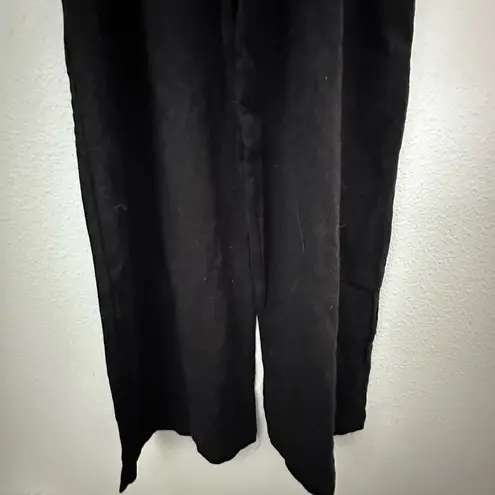 Carly Jean Los Angeles | Black Jumpsuit Wide Leg Cropped Linen Blend | Small - Image 5
