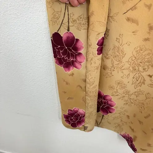 Laura Scott Vintage Floral Maxi Dress Sleeveless Gold Purple Size S Grunge 90s